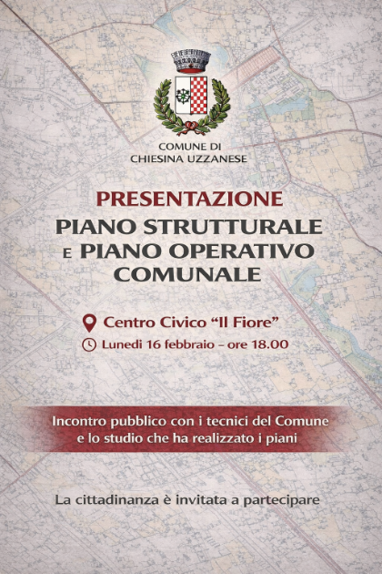 INCONTRO PUBBLICO - ADOZIONE PS e PO