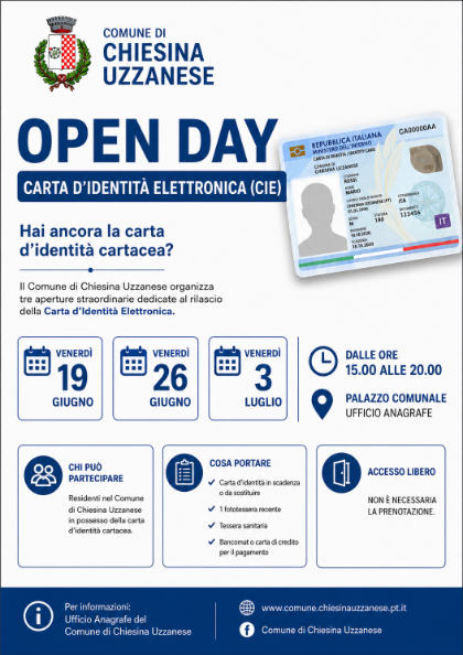 OPEN DAY CARTA D’IDENTITÀ ELETTRONICA