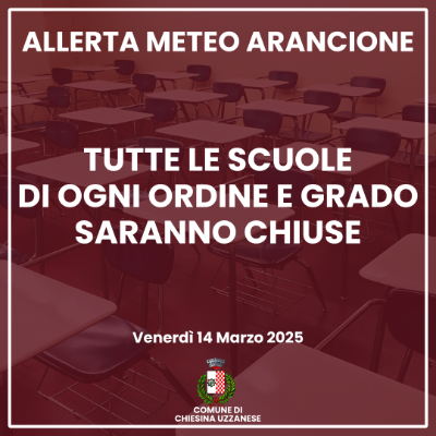 Allerta arancio 14 marzo 2025